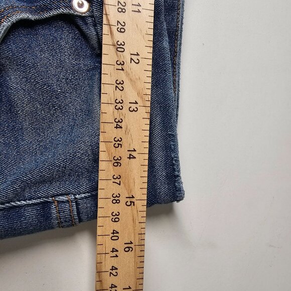 Good American Crop Raw Edge Skinny Jeans Distressed Blue Denim Womens 12/31 - Picture 11 of 16